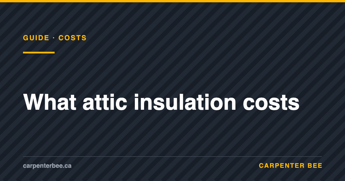 Carpenter Bee guide cover: attic insulation cost in Ontario