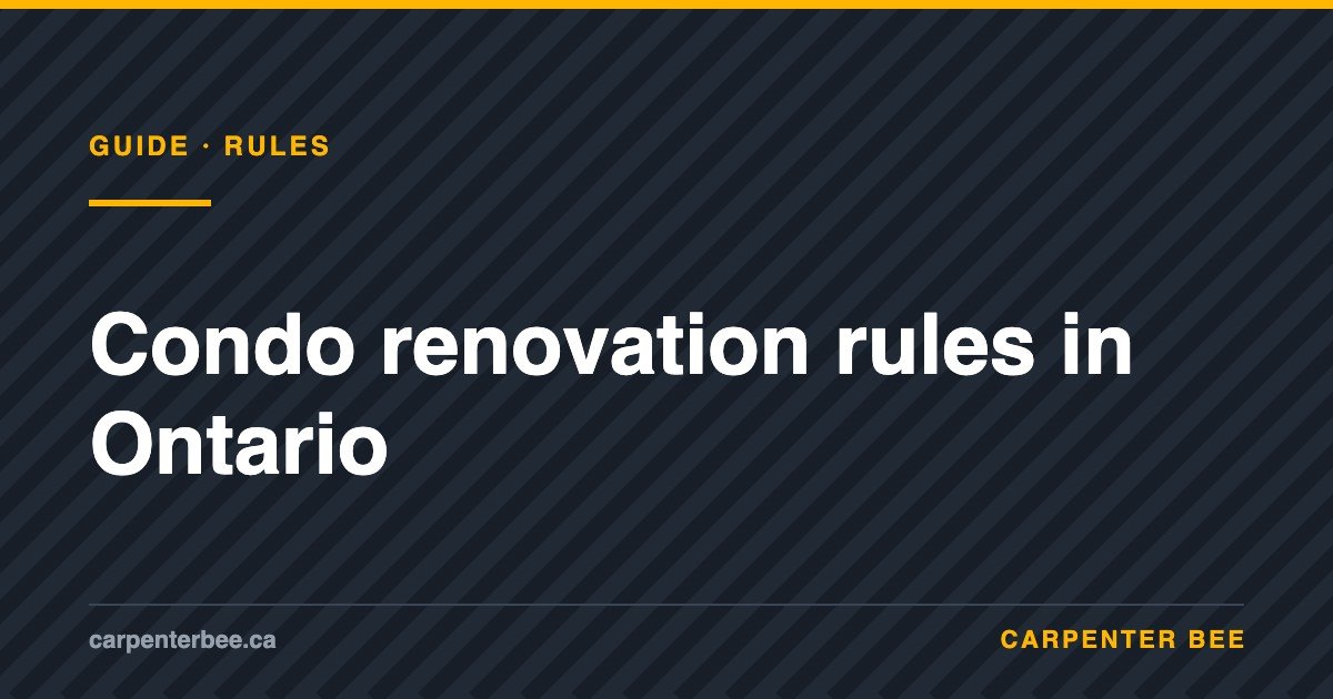 Condo renovation rules in Ontario guide cover