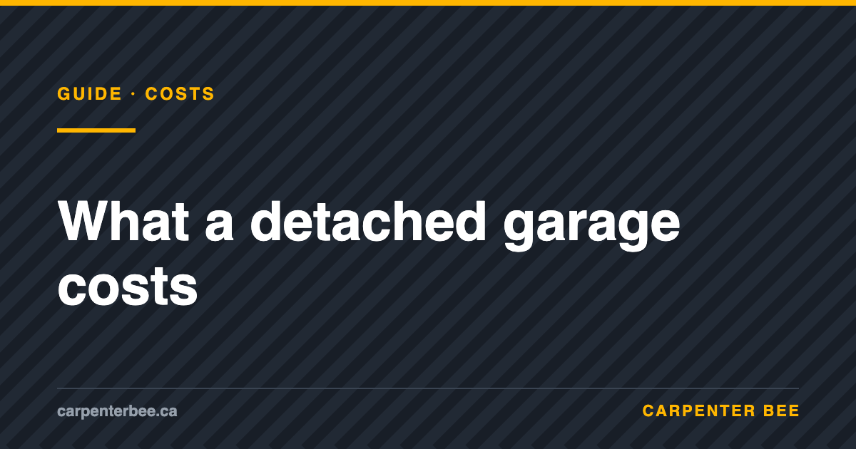 Carpenter Bee guide cover: detached garage build cost in Ontario