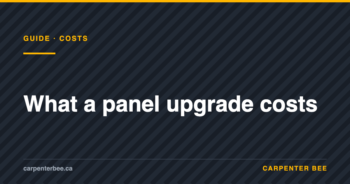 Carpenter Bee guide cover: electrical panel upgrade cost in Ontario