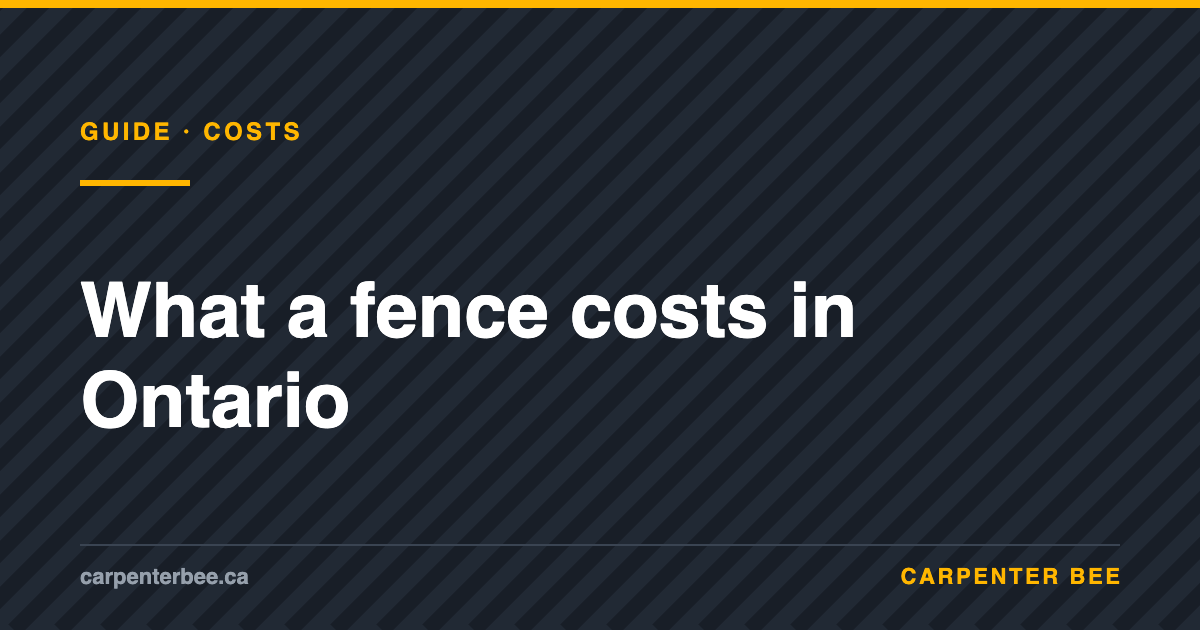 Carpenter Bee guide cover: fence installation cost in Ontario