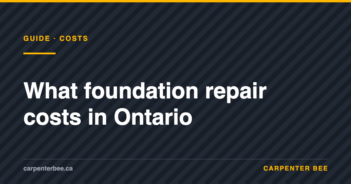 Carpenter Bee guide: foundation repair cost in Ontario