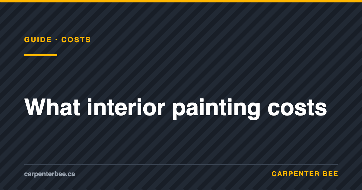 Carpenter Bee guide cover: interior painting cost in Ontario