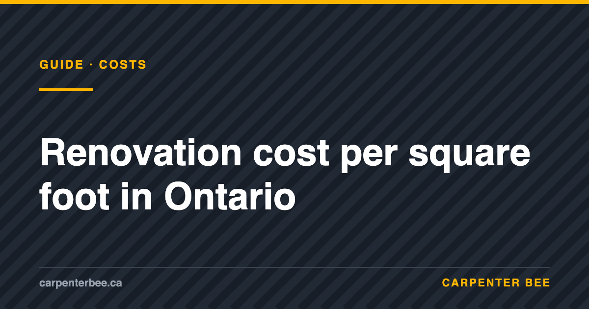 Carpenter Bee guide: renovation cost per square foot in Ontario