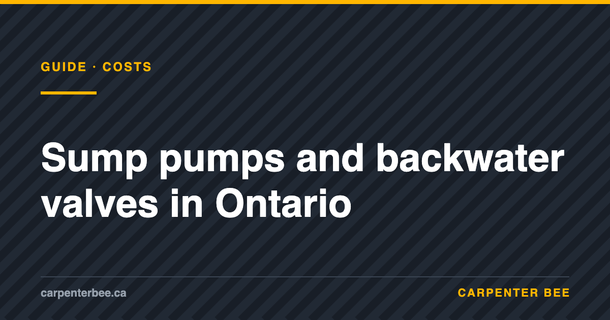Carpenter Bee guide: sump pump and backwater valve cost in Ontario