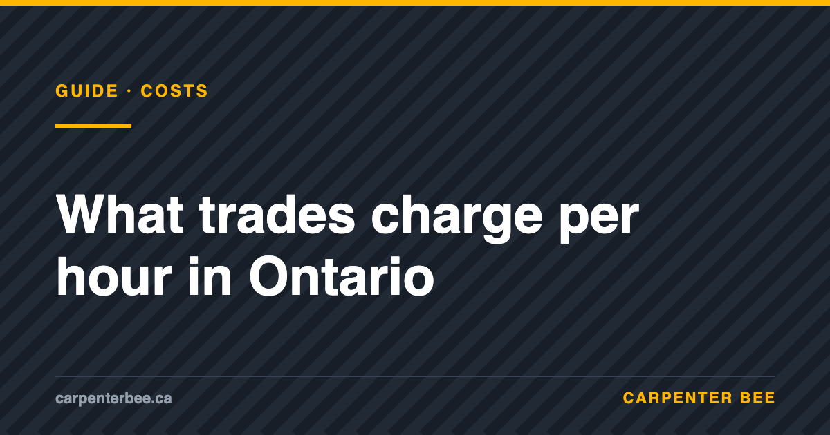 Carpenter Bee guide: trade hourly rates in Ontario