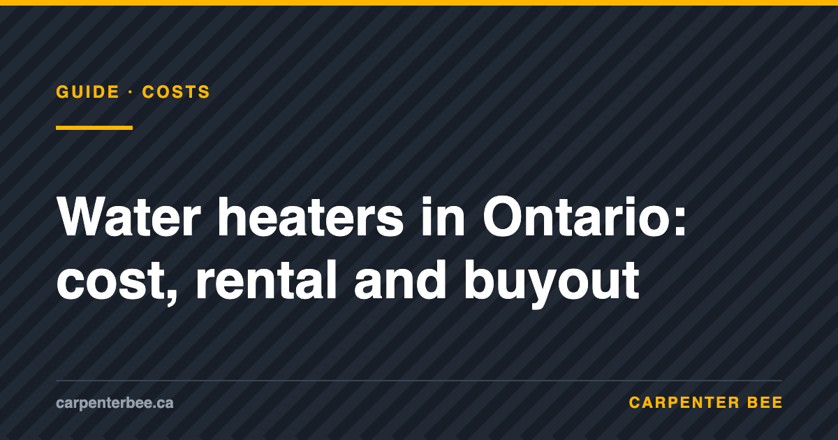 Carpenter Bee guide: water heater cost and rental in Ontario